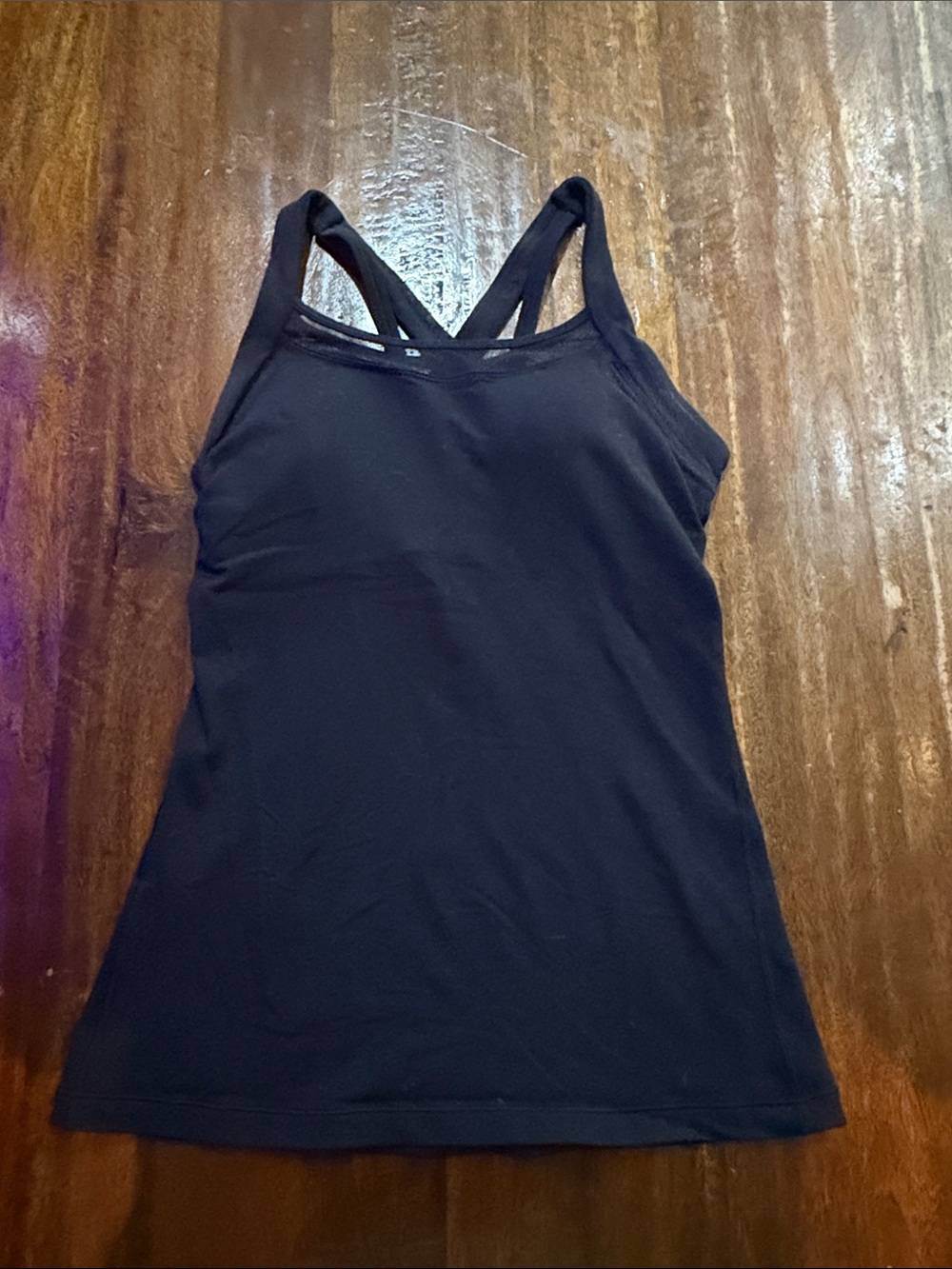 lululemon athletica Black Cross-Back Tank Built in Bra. NEVER WORN